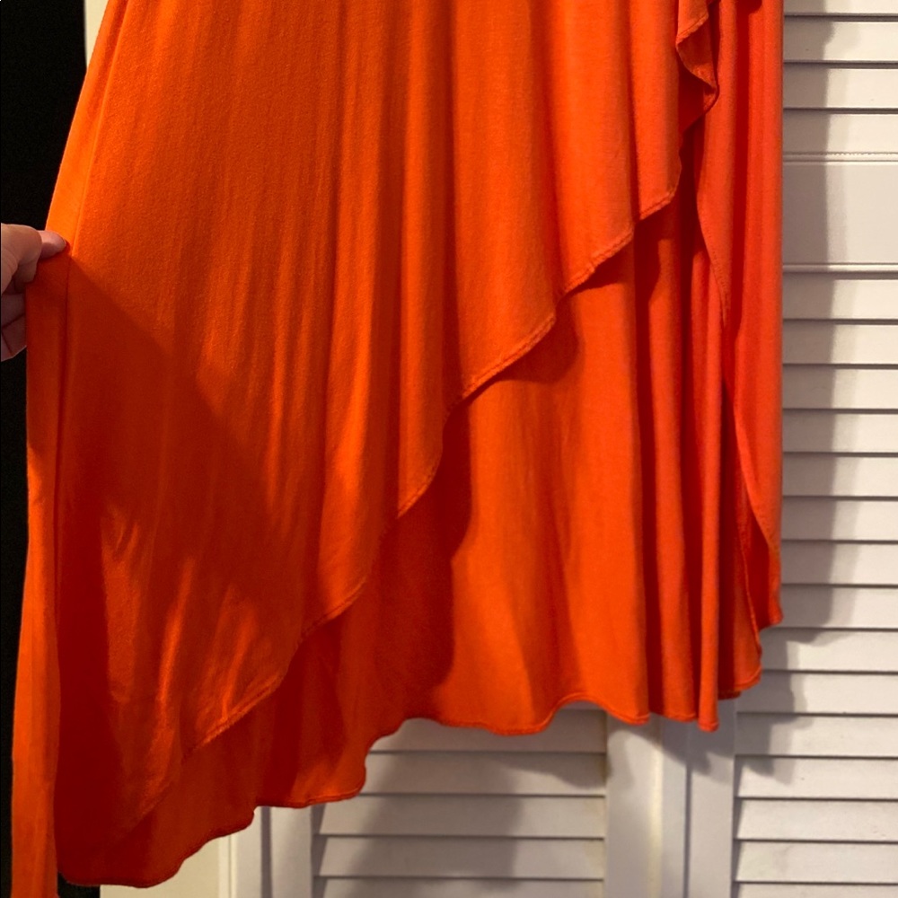 ✨2 FOR $10! NWT Orange Faux Wrap Dress - Picture 4 of 4